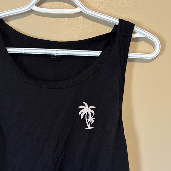 SHEIN Black Tank Top with White Palm Tree - Picture 3 of 8
